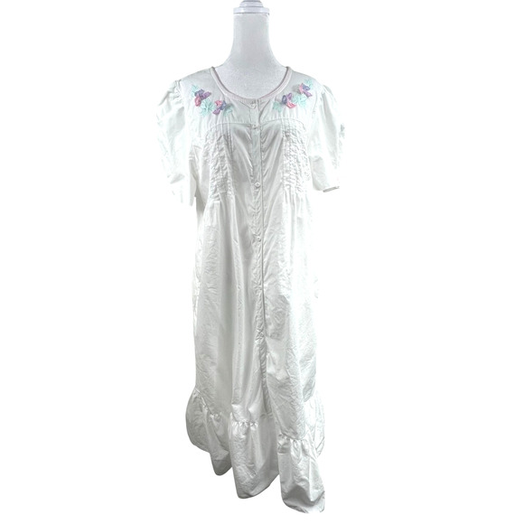 Heather Lane Dresses & Skirts - VTG Cotton White Maxi Dress Prairie Embroidered Tiered Boho Cottagecore Hippy